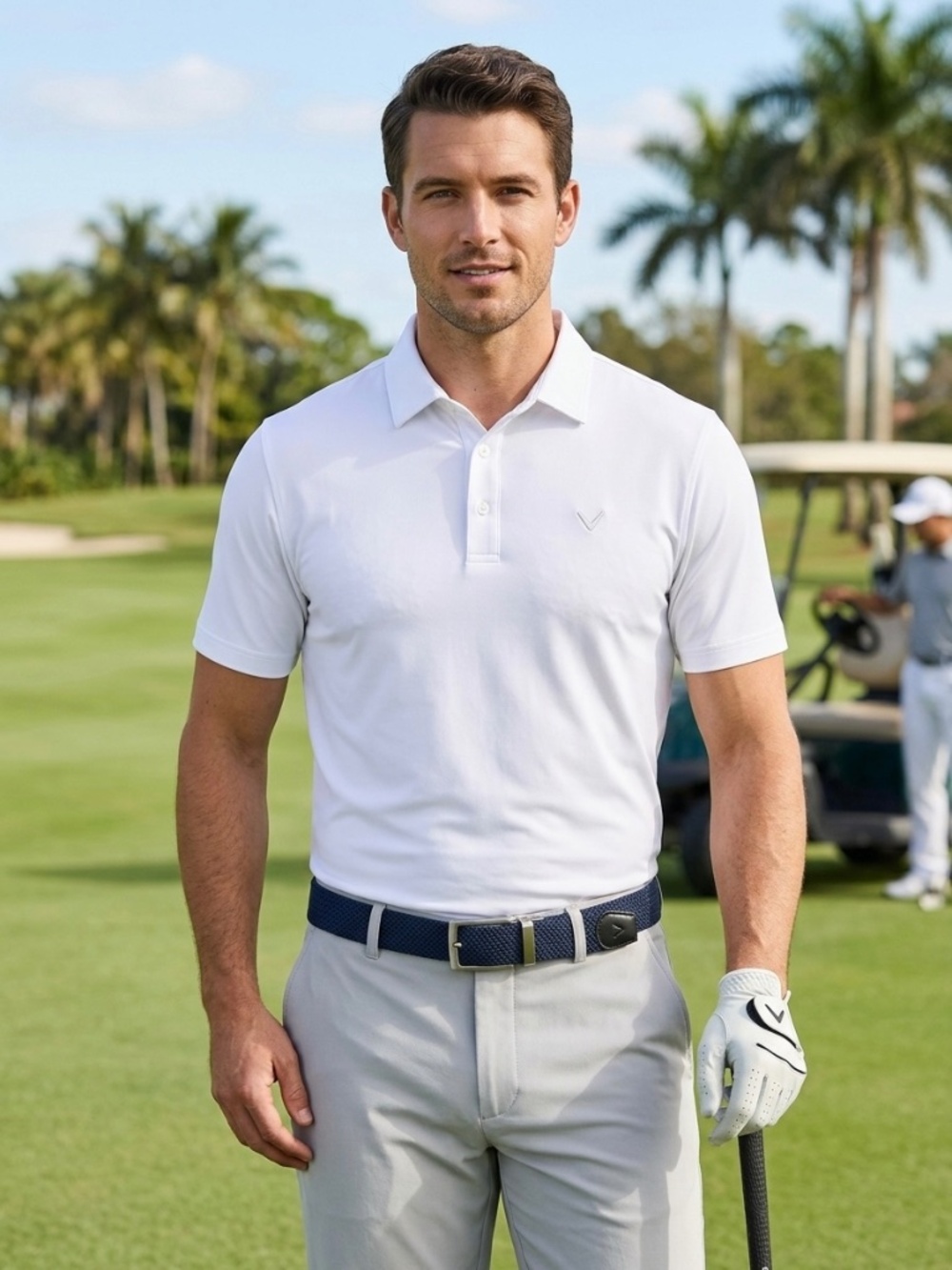 Callaway, Swing Tech, Reversible, Stretch Belt in Gray and Navy Blue